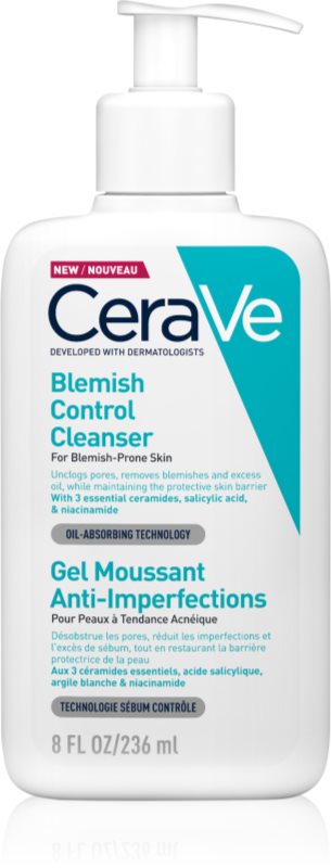 CeraVe Cleansers Blemish Control Cleanser gel de curățare impotriva imperfectiunilor pielii cauzate de acnee