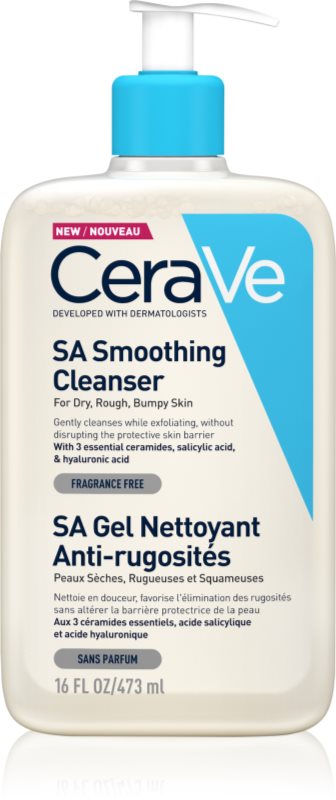 CeraVe Cleansers SA Smoothing Cleanser gel de cutatare si catifelare pentru tenul uscat