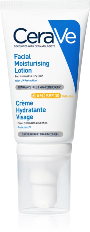 CeraVe Moisturizers crema de fata hidratanta pentru ten normal spre uscat SPF 30 52 ml