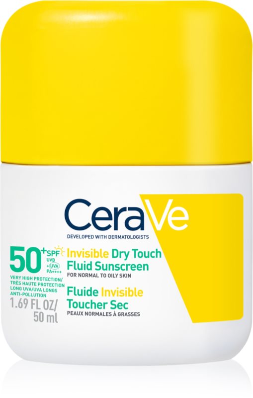 CeraVe Invisible Dry Touch Fluid SPF 50+ protective fluid cu efect matifiant SPF 50+ 50 ml