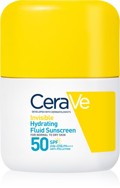 CeraVe Invisible Hydrating Fluid Sunscreen SPF 50 protective fluid cu efect de hidratare SPF 50 50 ml