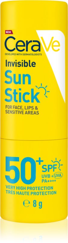 CeraVe Invisible Sun Stick SPF 50+ stick de protecție solară SPF 50+ 8 g