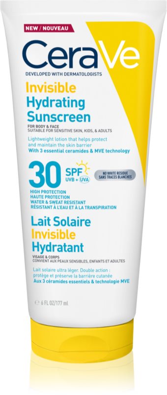 CeraVe Invisible Hydrating Sunscreen SPF 30 loțiune pentru plaja pentru fata si corp