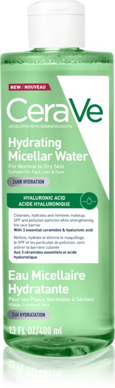 CeraVe Micellar Water Hydrating apa pentru curatare cu particule micele pentru ten normal spre uscat 400 ml