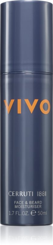 Cerruti 1881 Vivo cremă hidratantă pentru față și barbă pentru bărbați 50 ml
