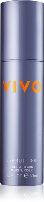 Cerruti 1881 Vivo cremă hidratantă pentru față și barbă pentru bărbați 50 ml