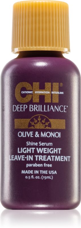CHI Brilliance Shine Serum Lightweight Leave-in Ttreatment ser cu textura fina pentru un par stralucitor si catifelat