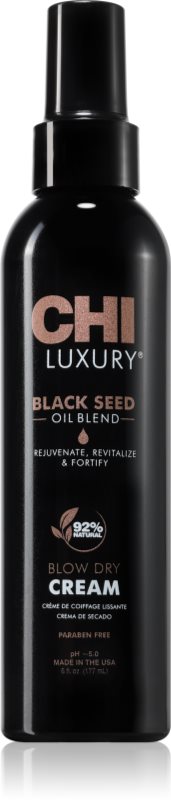 CHI Luxury Black Seed Oil Blow Dry Cream cremă hrănitoare și termo-protectoare pentru netezirea parului 177 ml