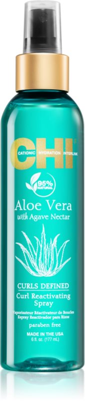 CHI Aloe Vera Curl Reactivating spray hidratant pentru par ondulat si cret 177 ml