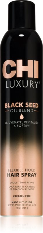 CHI Luxury Black Seed Oil Flexible Hold Hairspray fixativ pentru intarire si o mai buna flexibilitate a parului 284 ml
