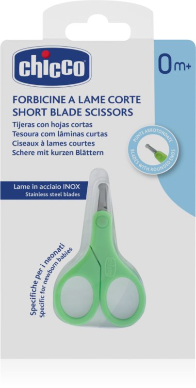 Chicco Short Blade Scissors foarfece cu vârf rotunjit pentru copii 0 m+ 1 buc