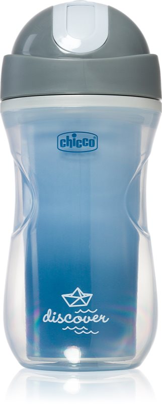 Chicco Sport Blue cană termoizolantă cu pai 14m+ 266 ml