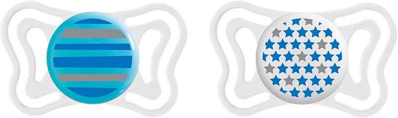 Chicco Physio Light 6-16m suzetă Girl-Strips/Owl 2 buc