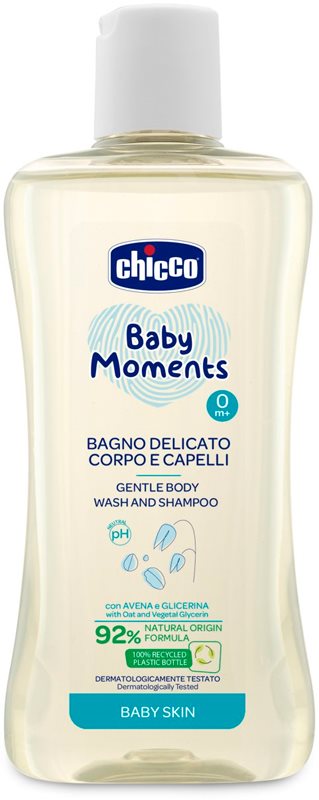 Chicco Baby Moments sampon pentru copii cu o textura usoara de par si de corp