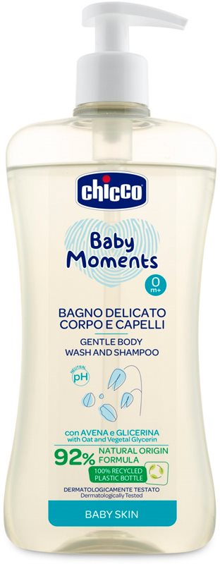 Chicco Baby Moments sampon pentru copii cu o textura usoara de par si de corp