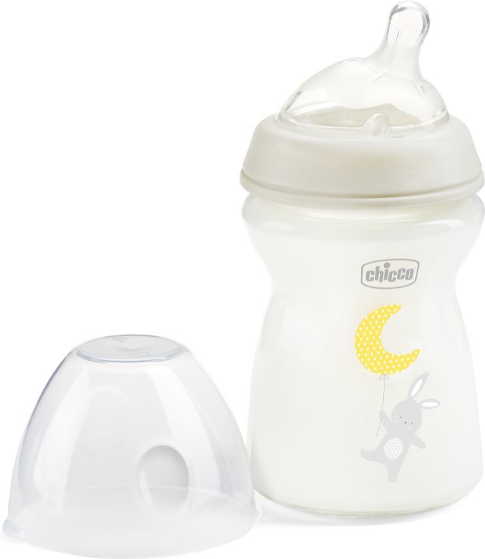 Chicco Natural Feeling Glass Neutral II biberon pentru sugari 0m+ 250 ml
