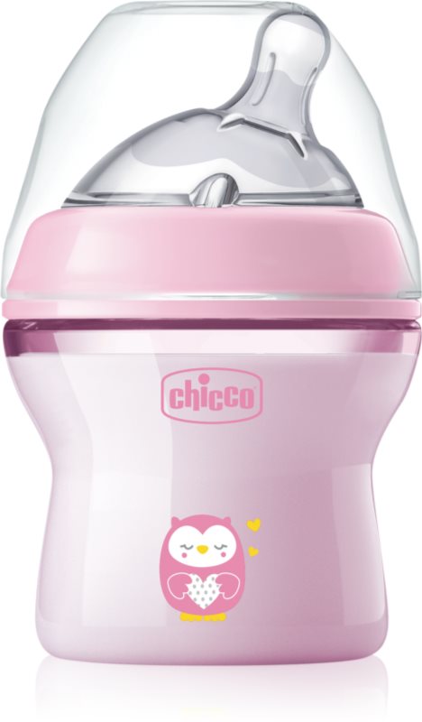 Chicco Natural Feeling Pink Girl biberon pentru sugari 0 m+ 150 ml