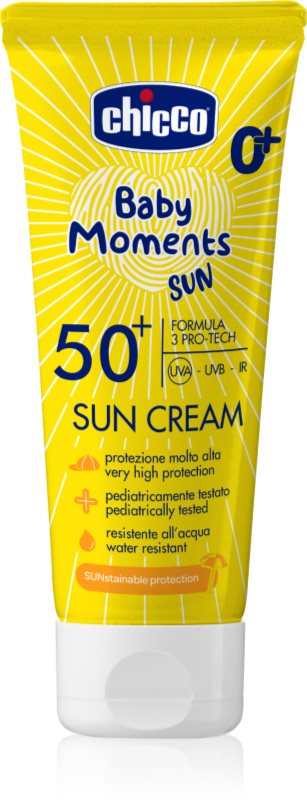 Chicco Baby Moments Sun cremă cu protecție solară 50+ pentru nou-nascuti si copii 75 ml