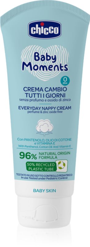 Chicco Baby Moments Everyday Nappy Cream crema pentru îngrijirea zilnică a fundulețului fără parfum 100 ml