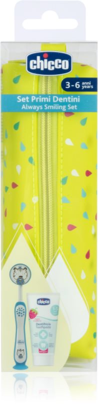 Chicco Always Smiling Set 3y+ set pentru îngrijirea dentară cu sac