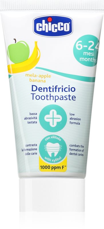 Chicco Toothpaste 6-24m pasta de dinti pentru copii cu flor Apple-Banana 50 ml