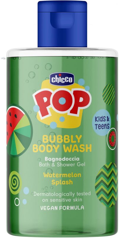 Chicco Pop Bubbly Body Wash gel de dus si baie pentru copii Watermelon Splash 300 ml