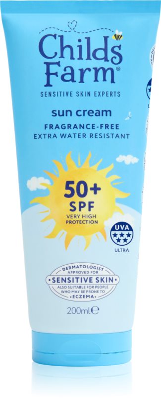 Childs Farm Suncare Sun Cream cremă pentru plaja SPF 50+ fără parfum 200 ml