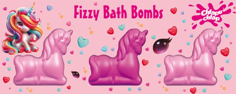 Chlapu Chlap Unicorn Bombe efervescente de baie pentru copii 3x70 g