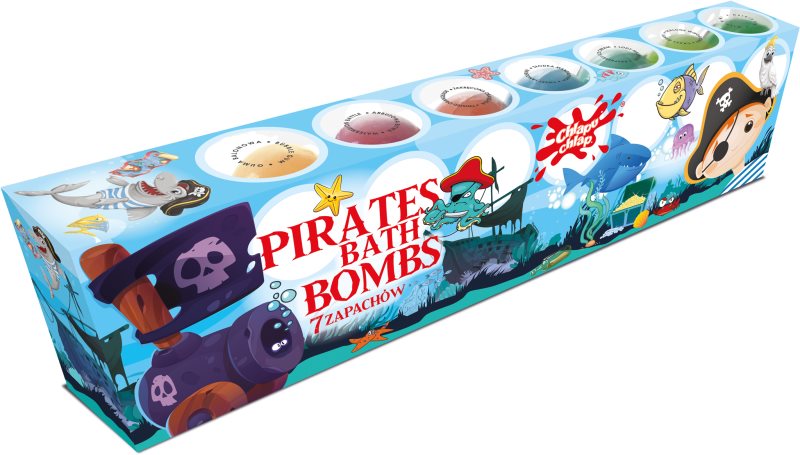 Chlapu Chlap Pirates Bombe efervescente de baie pentru copii 7x50 g