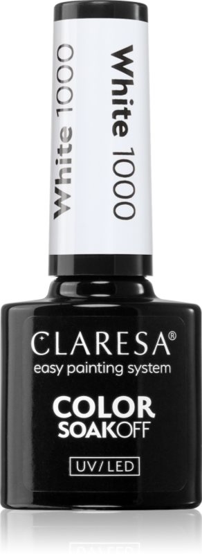 Claresa SoakOff UV/LED Color White lac de unghii sub forma de gel culoare 1000 5 g