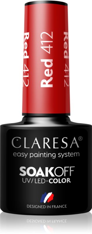 Claresa SoakOff UV/LED Color Take Me To The River lac de unghii sub forma de gel culoare Red 412 5 g