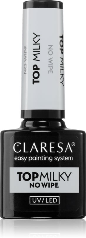 Claresa UV/LED Top Milky No Wipe lac gel de unghii pentru acoperirea superioară 5 g
