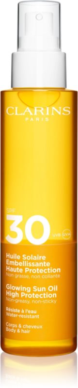 Clarins Sun Care Glowing Oil ulei uscat pentru par si corp SPF 30 150 ml
