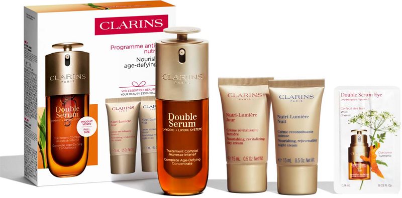 Clarins Double Serum & Nutri-Lumière Collection set cadou pentru ten matur