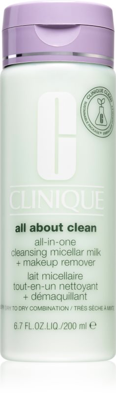 Clinique All About Clean™ All-in-One Cleansing Micellar Milk + Makeup Remover lapte demachiant delicat uscata si foarte uscata 200 ml