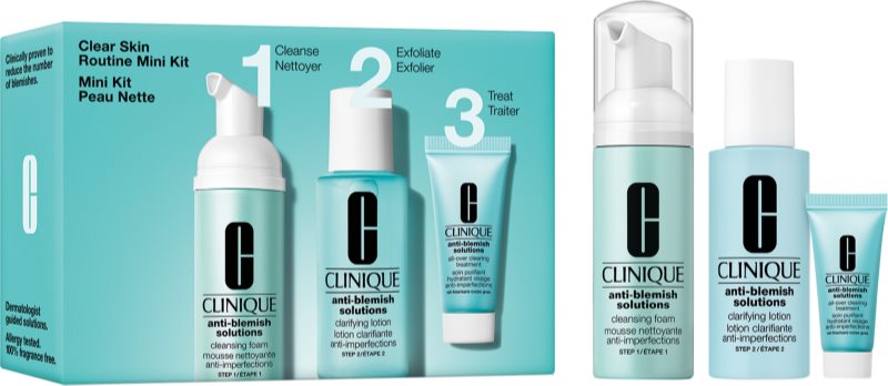 Clinique Mini Kit Clear Skin Routine set cadou perfecta pentru curatare