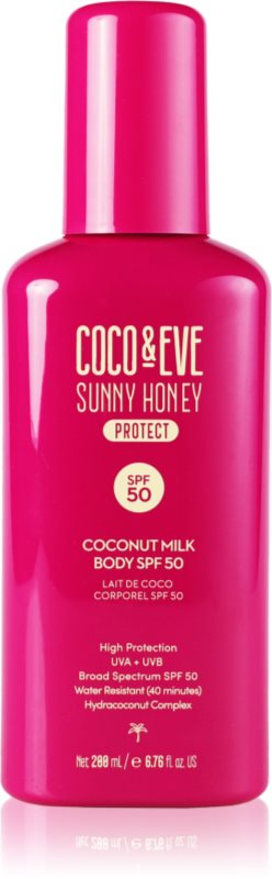 Coco & Eve Sunny Honey Coconut Milk Body SPF50 Cremă bronzare SPF 50 200 ml