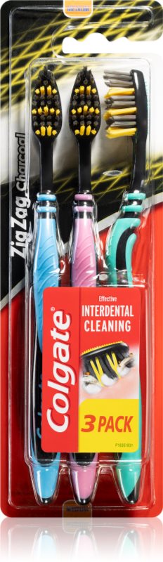 Colgate Zig Zag Charcoal periuta de dinti Medium 3 buc