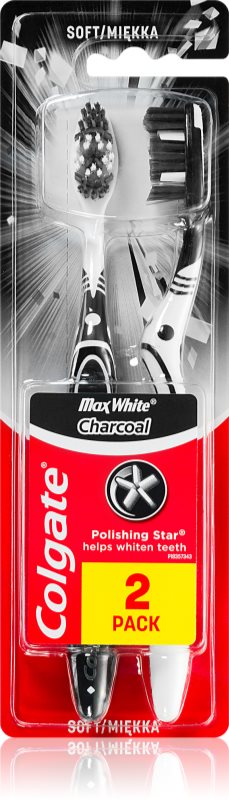 Colgate Max White Charcoal perie de dinti fin 2 buc