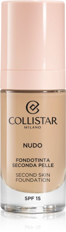 Collistar NUDO Second Skin Foundation SPF 15 makeup radiant cu hidratare cu efect de netezire