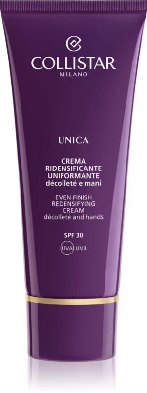 Collistar Unica Even Finish Redensifying Cream lift crema de fata pentru fermitate decolteul si bustul SPF 30 75 ml