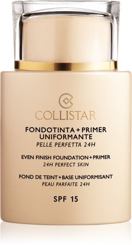 Collistar Even Finish Foundation+Primer 24h Perfect Skin bază de machiaj SPF 15