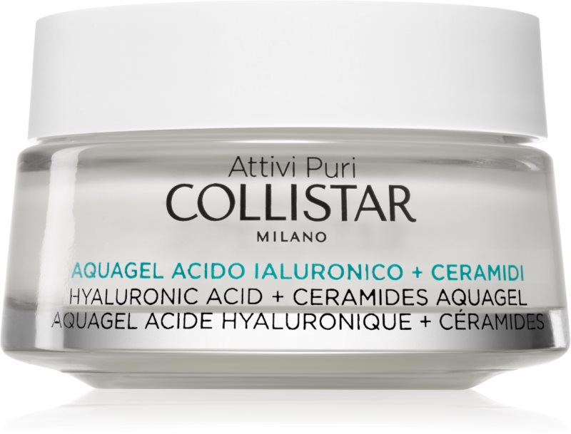 Collistar Attivi Puri Hyaluronic Acid + Ceramides Aquagel cremă-gel hidratant cu efect de strălucire cu acid hialuronic 50 ml