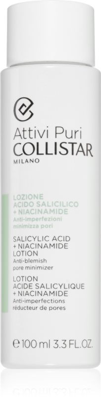 Collistar Attivi Puri Salicylic Acid + Niacinamide Toner și emulsie pentru diminuarea porilor 100 ml