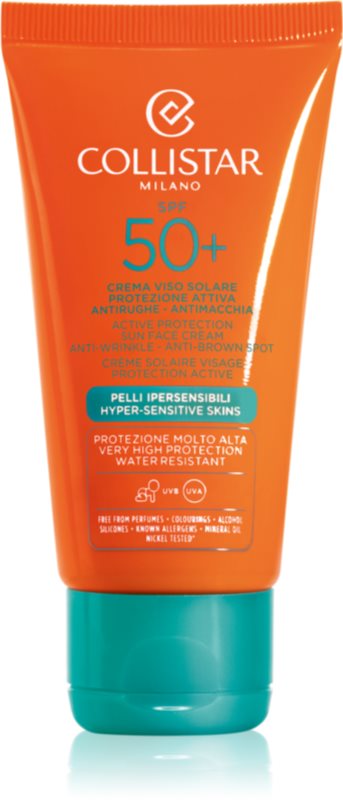 Collistar Special Perfect Tan Active Protection Sun Face Cream crema contur pentru bronzat SPF 50+ 50 ml