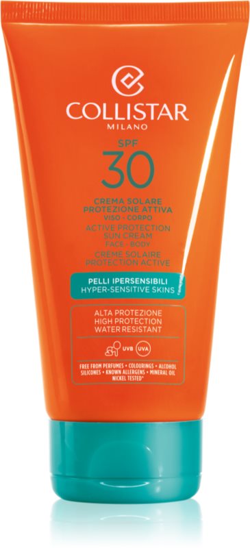 Collistar Special Perfect Tan Active Protection Sun Cream crema pentru protecție solară rezistenta la apa SPF 30 150 ml