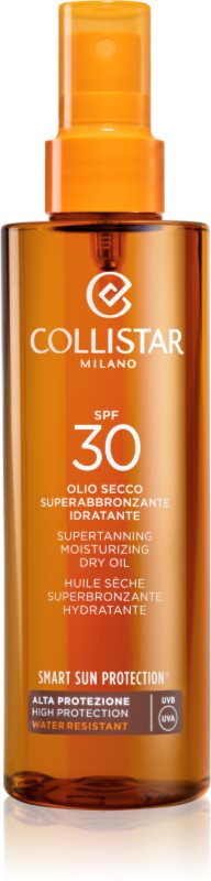 Collistar Smart Sun Protection Supertanning Moisturizing Dry Oil SPF 30 ulei uscat cu protecție solară SPF 30 200 ml