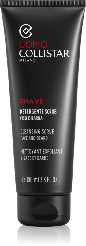 Collistar Uomo Face and Beard Cleansing Scrub peeling pentru curatarea pielii inainte de barbirit 100 ml