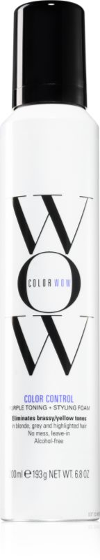 Color WOW Color Control Purple Toning + Styling Foam spuma tonica pentru parul blond cu suvite 200x1 ml