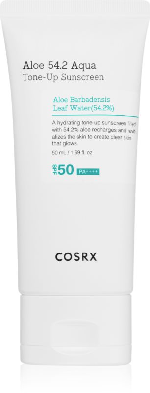 Cosrx Aloe 54.2 Aqua Tone-Up Sunscreen fluid protector tonifiant pentru față SPF 50+ 50 ml